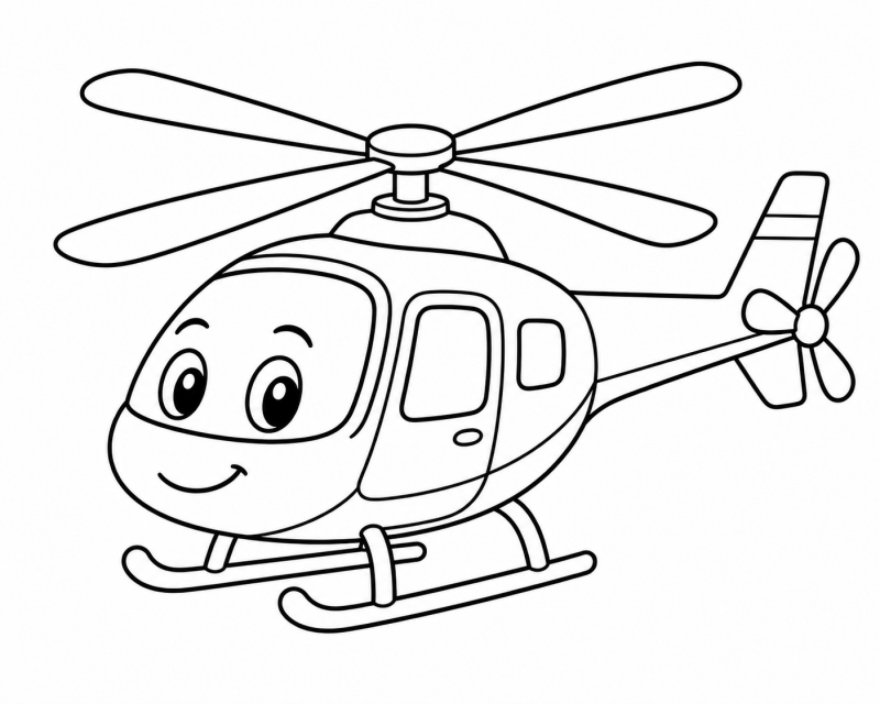 Kleurplaat helikopter