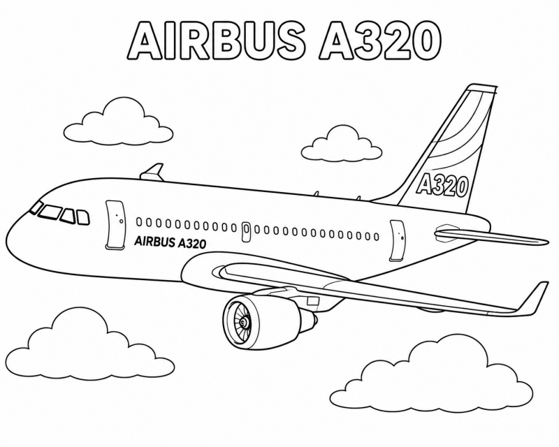 Kleurplaat Airbus A320