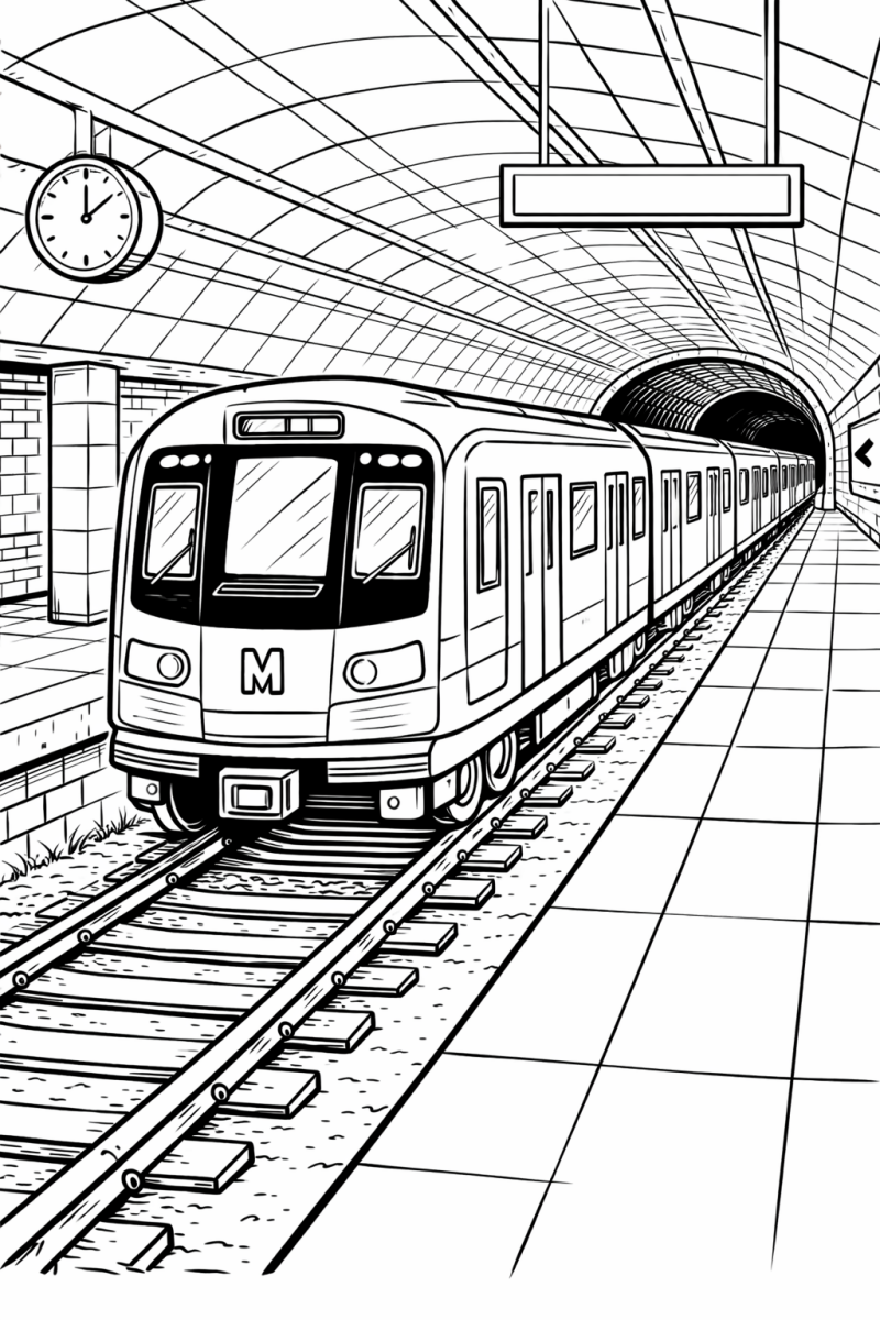 Kleurplaat metro
