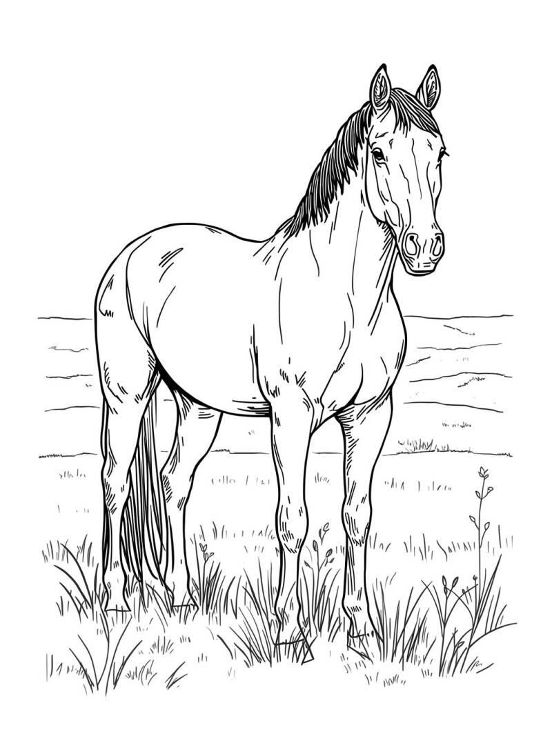 Kleurplaat paard
