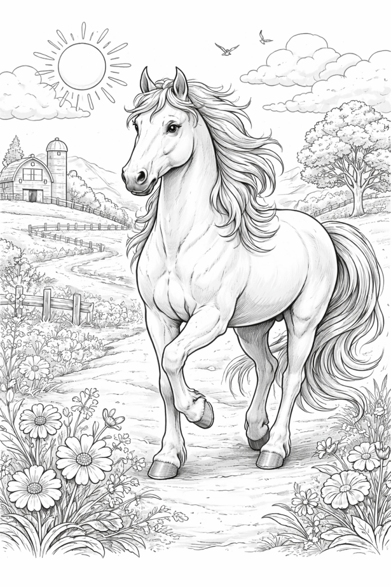 Kleurplaat paard