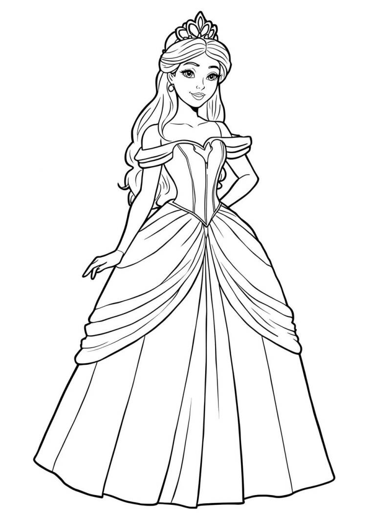 Kleurplaat mooie prinses