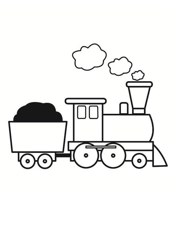 Kleurplaat trein simpel