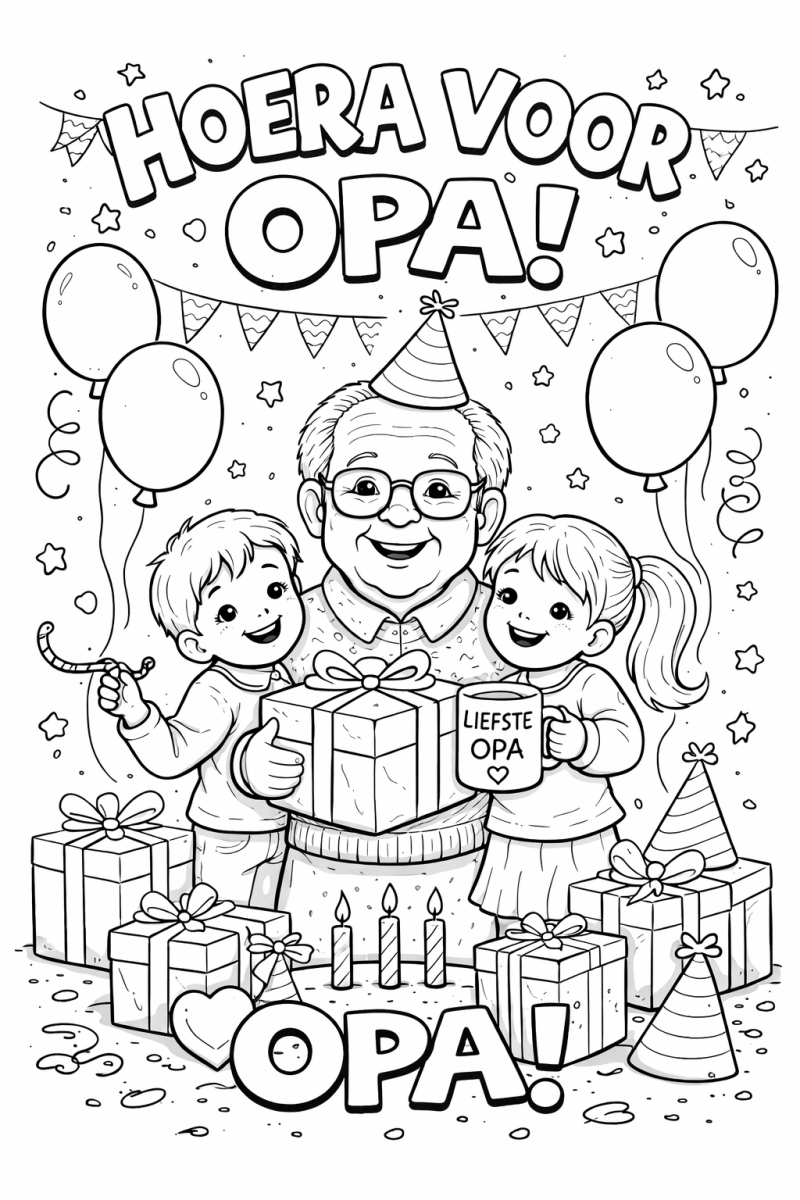 Kleurplaat verjaardag opa
