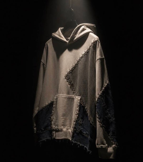 VEYRA Oversized Patchwork Hoodie