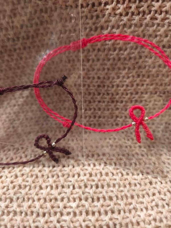 Bracelet macrame avec ruban