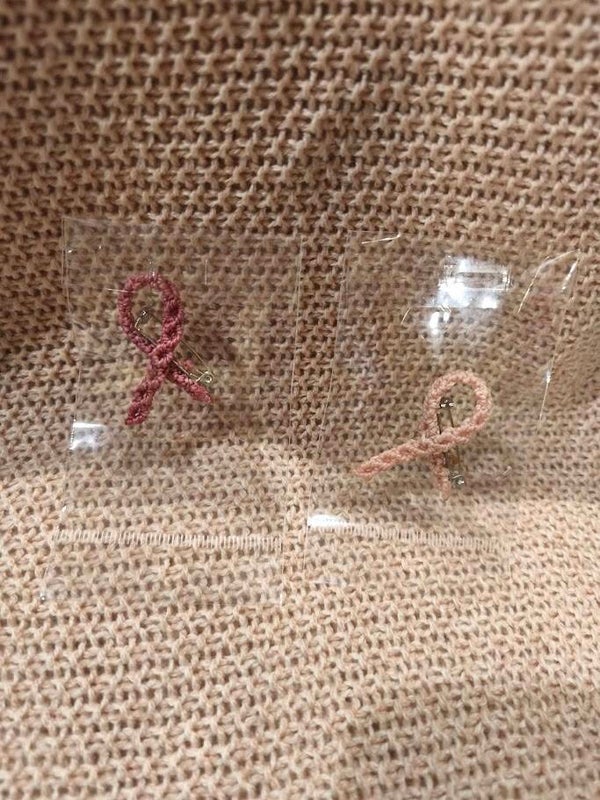 Broche macrame  ruban