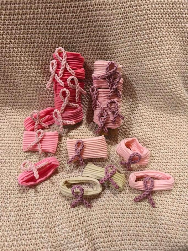Elastique tissu  cheveux ruban macramé