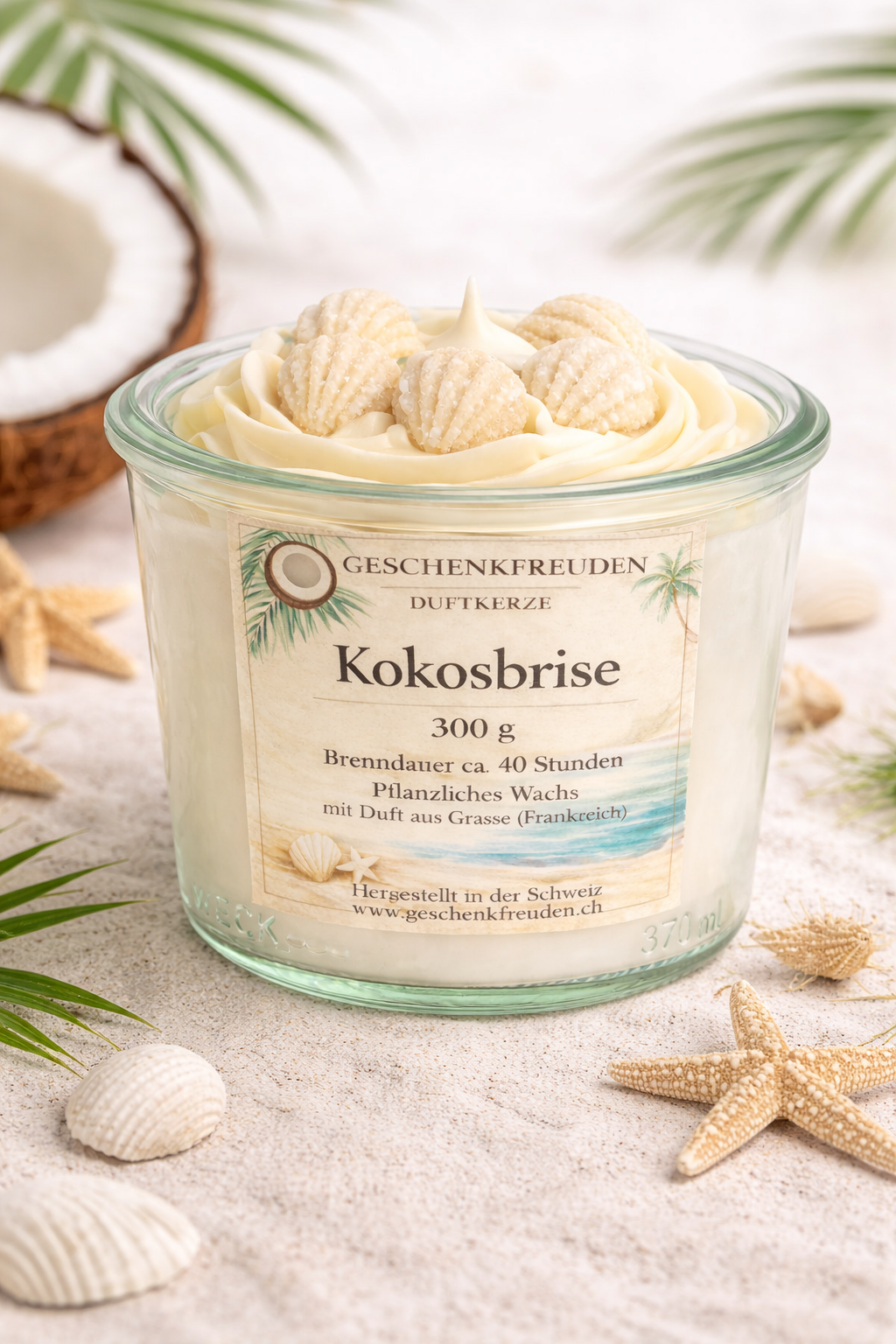 Kokosbrise – Duftkerze mit tropischem Kokosduft