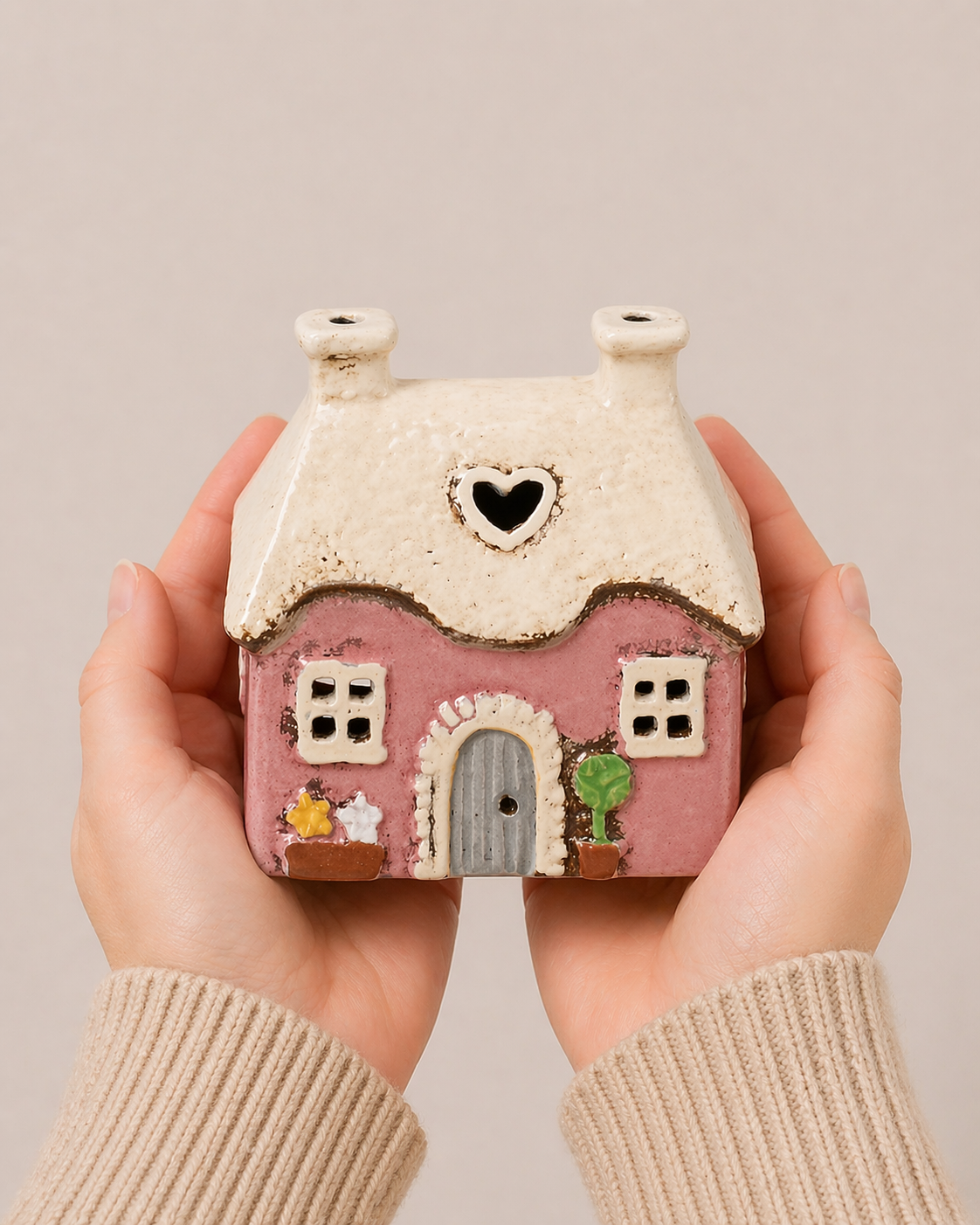 Village Pottery Mini-Herz-Häuschen – Rosa