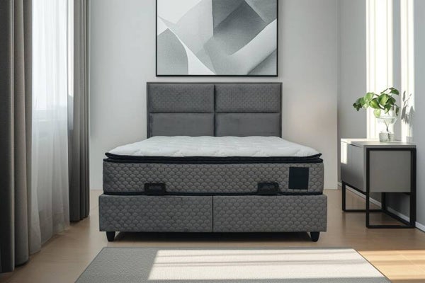 Boxspring postelja NIRVANA | Žepkasto vzmetenje, predal za posteljnino in hotelsko udobje