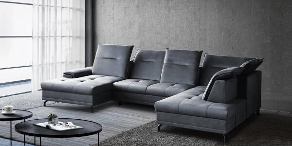 Sedežna garnitura Bruno U tkanina Element 23 (siva)