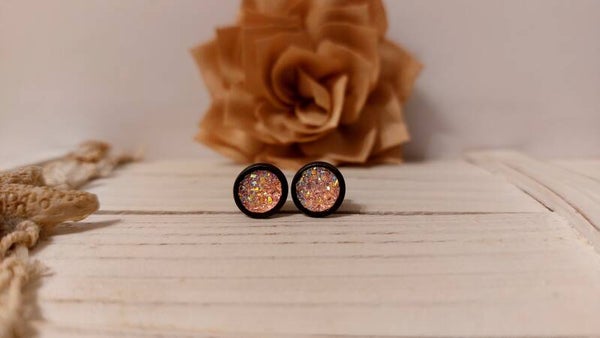 Cabochon - rose hell glitzernd