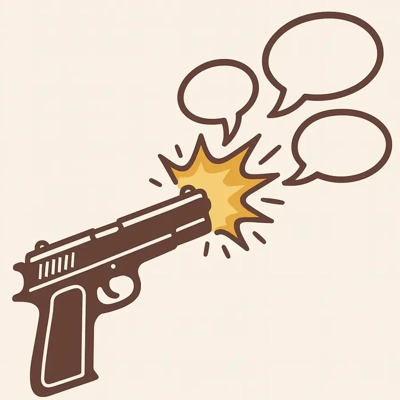 uns pistola que dispara absurdidades