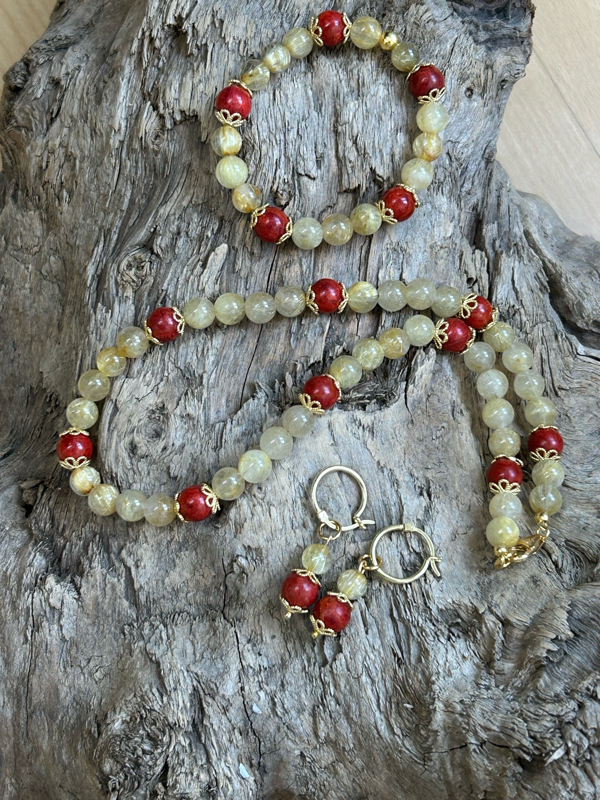 Heilstein-Schmuck-Set - das Lebensfrohe (S331)