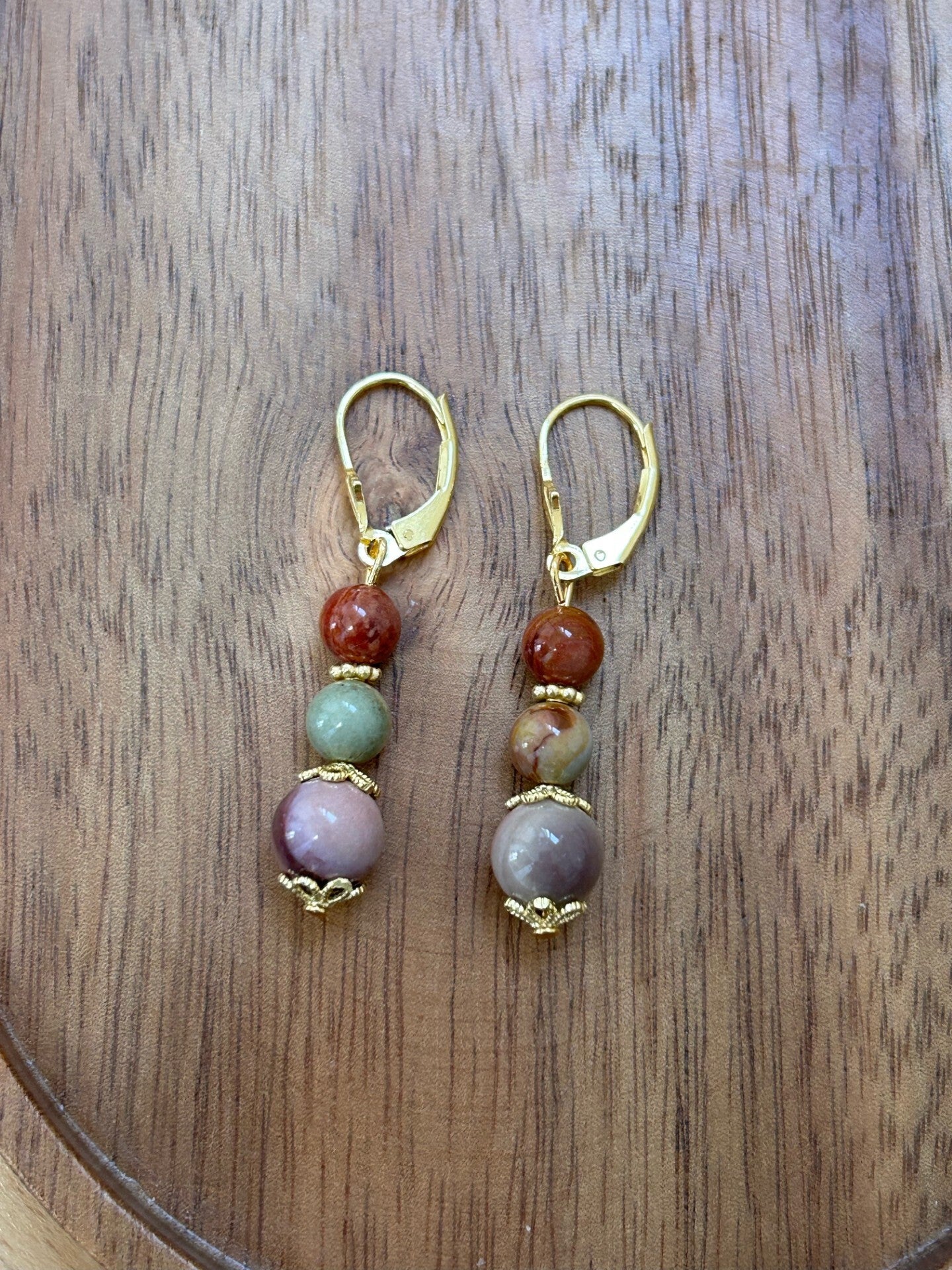 Ohrringe - Polychrom-Jaspis (O374)