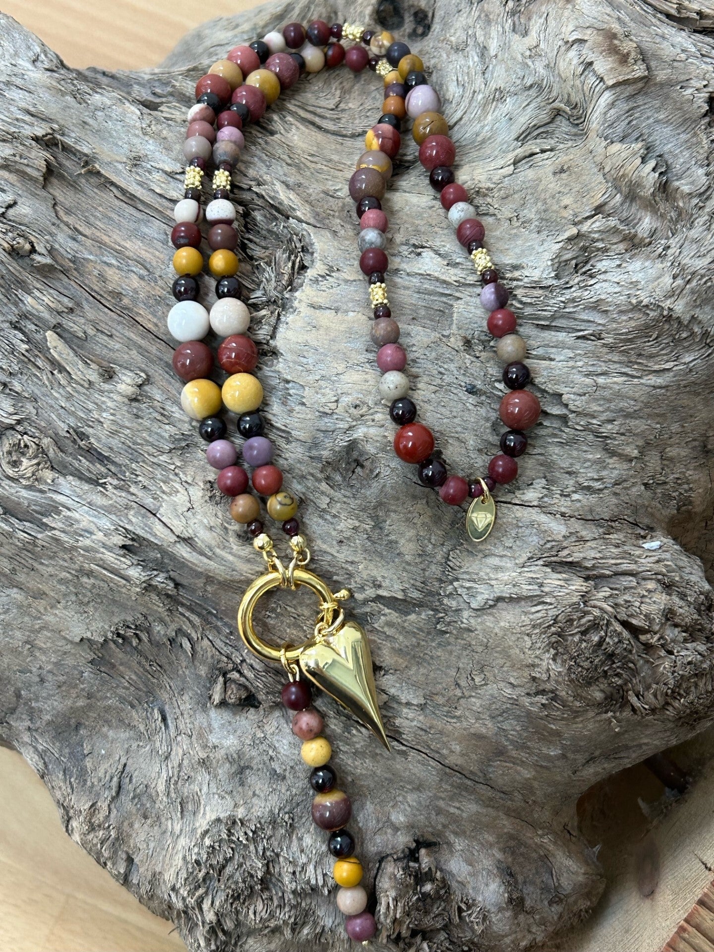 Halskette - Mookait / Granat (H272)