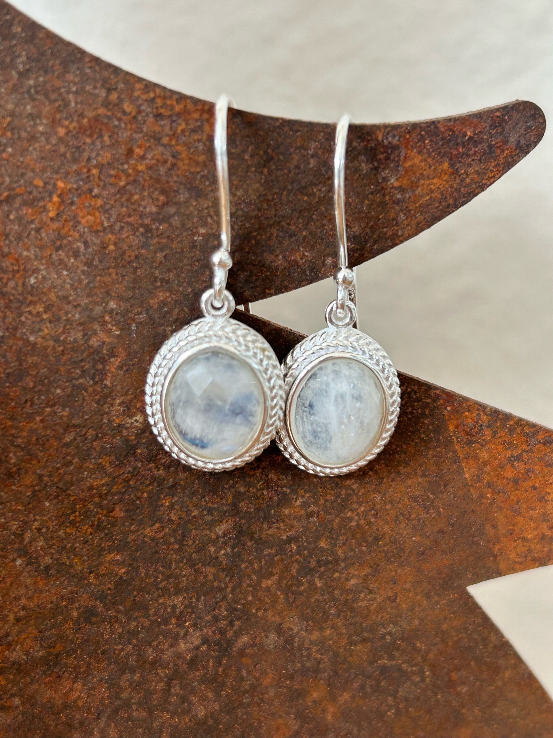 Ohrringe - Mondstein Regenbogen (O349)