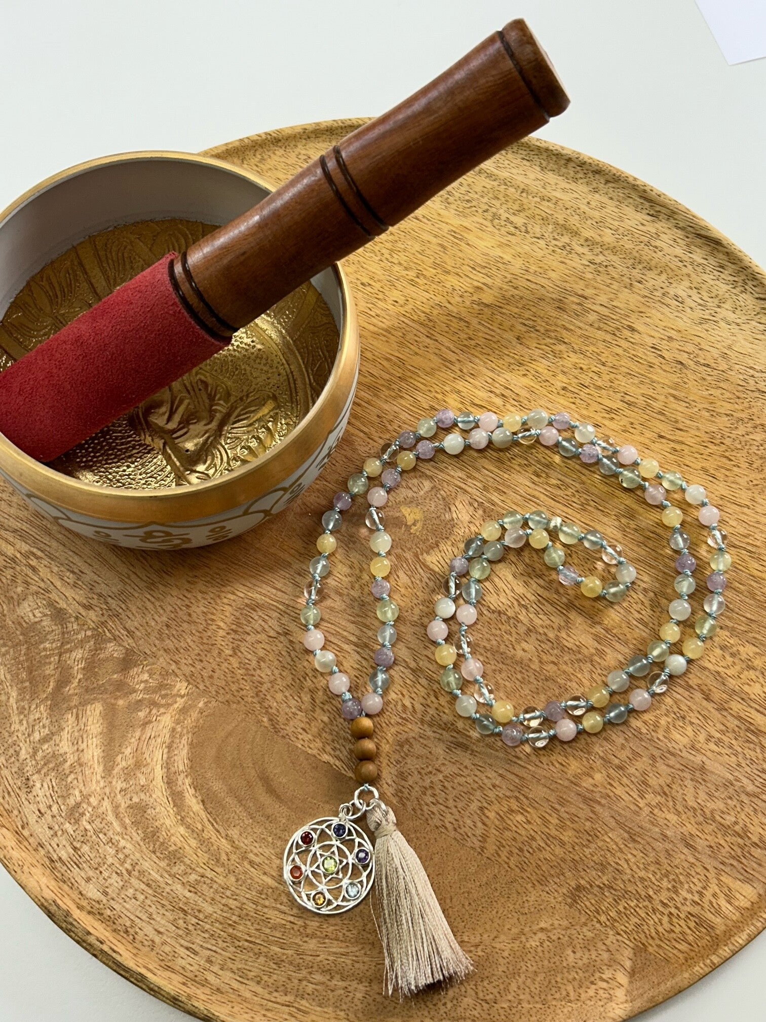 Mala-Halskette - Chakra Pastell (H224)
