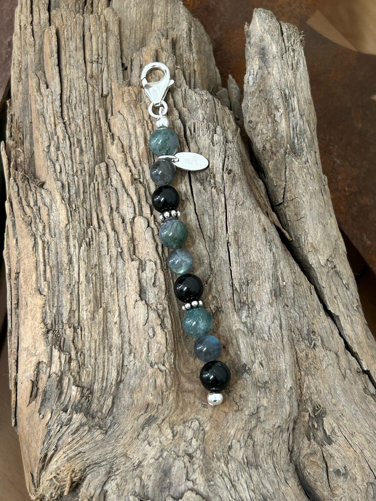 Glücksbringer - Labradorit / Moosachat / Turmalin (Schörl) (V010)