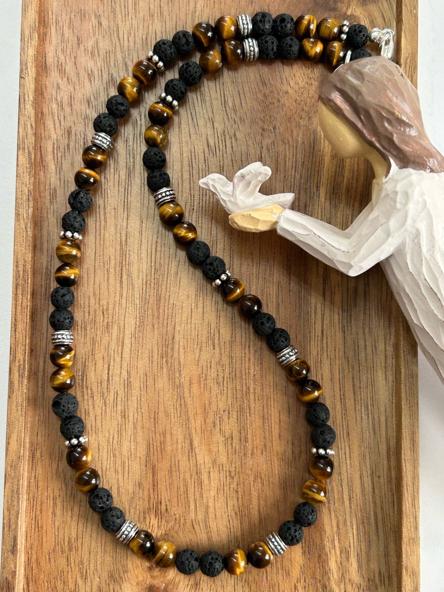 Halskette - Lava / Tigerauge (H242)