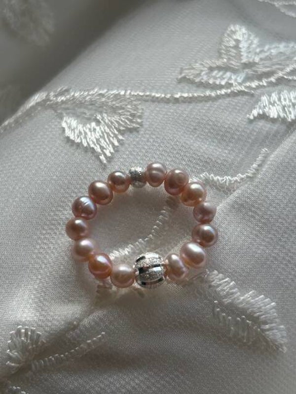Fingerring "Braut-Schmuck" - Süsswasserperle flieder 4mm (R123)