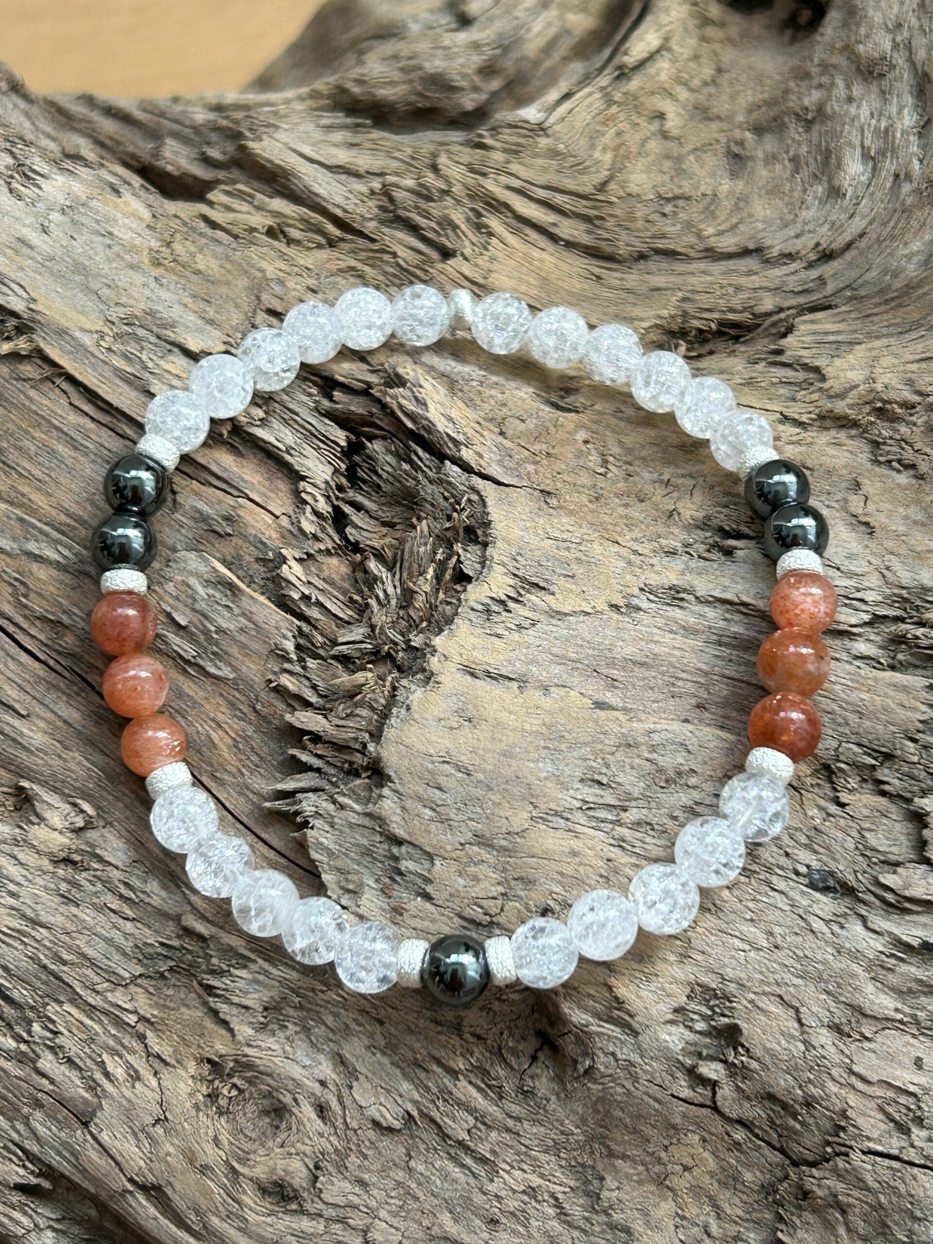 Armband - das Kräftigende mit Schwergewicht Bergkristall Iris (A306)