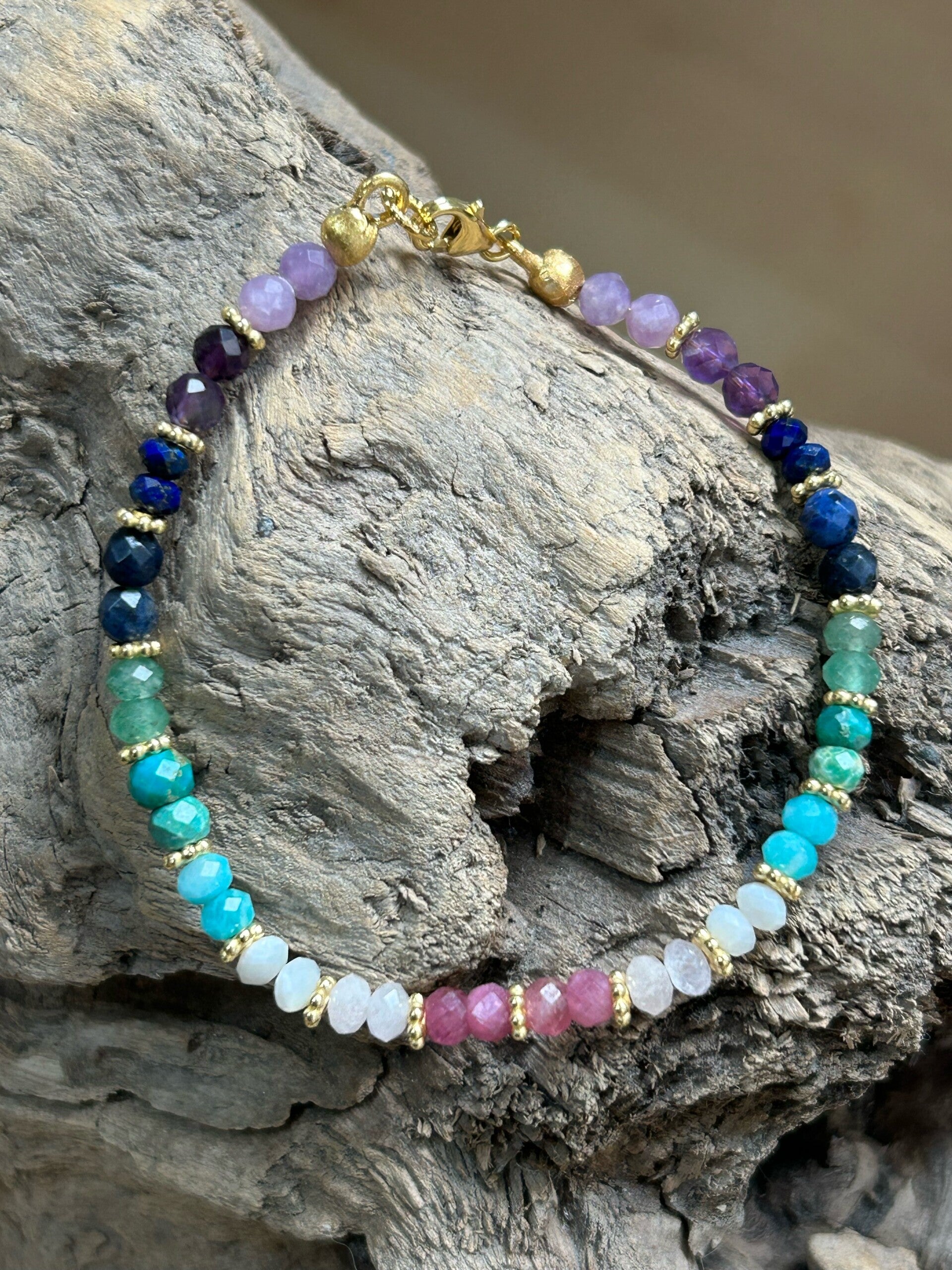 Armband - das Farbenfrohe - Silber 925 vergoldet (A224)