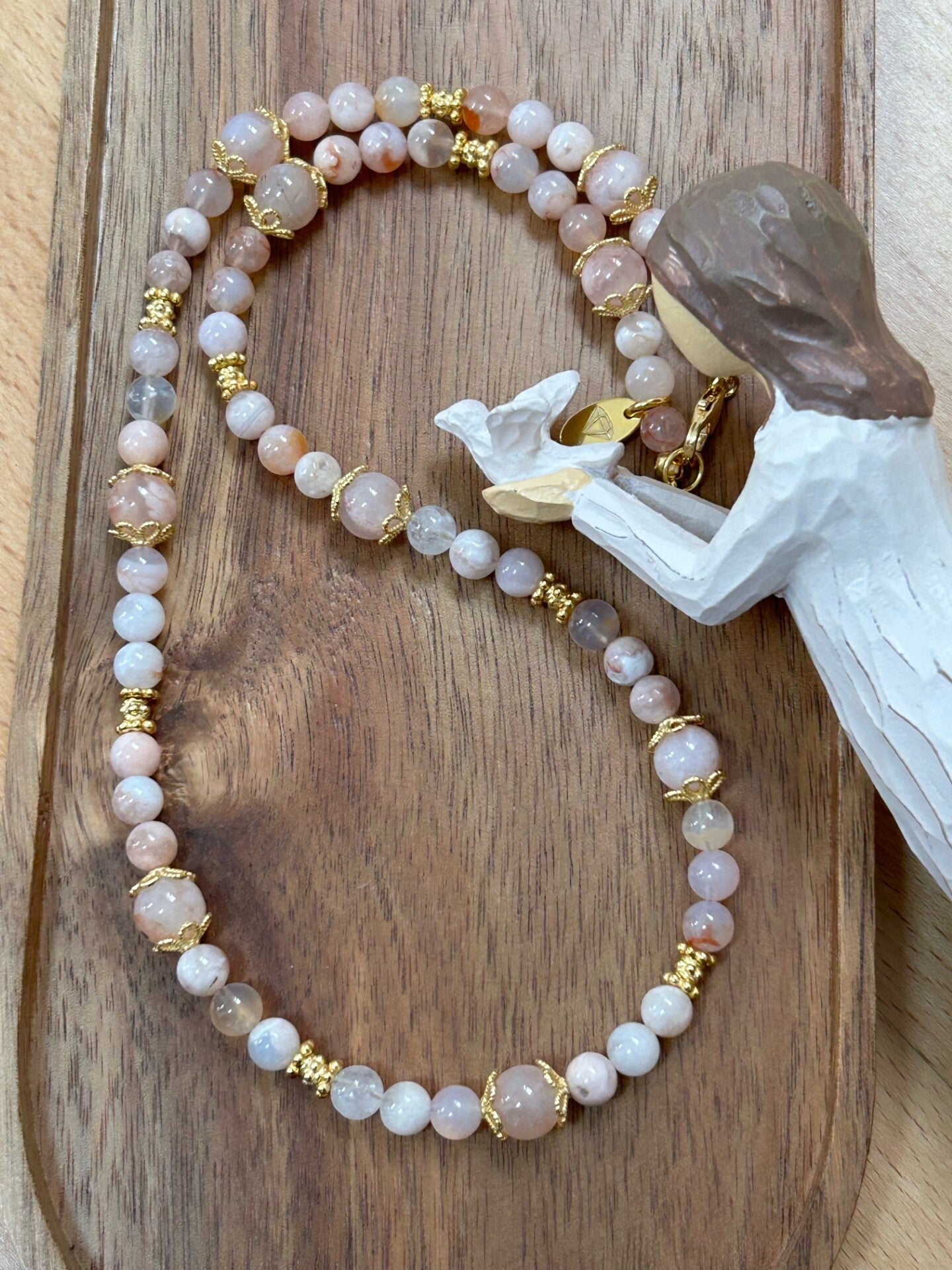 Halskette - Kirschblüten-Achat (H279)