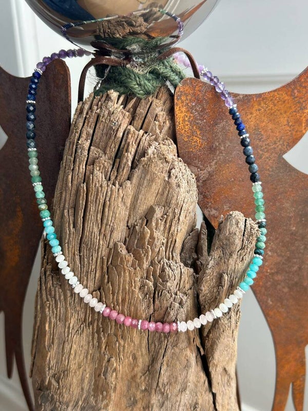 Halskette - die Farbenfrohe - Silber 925 (H152)