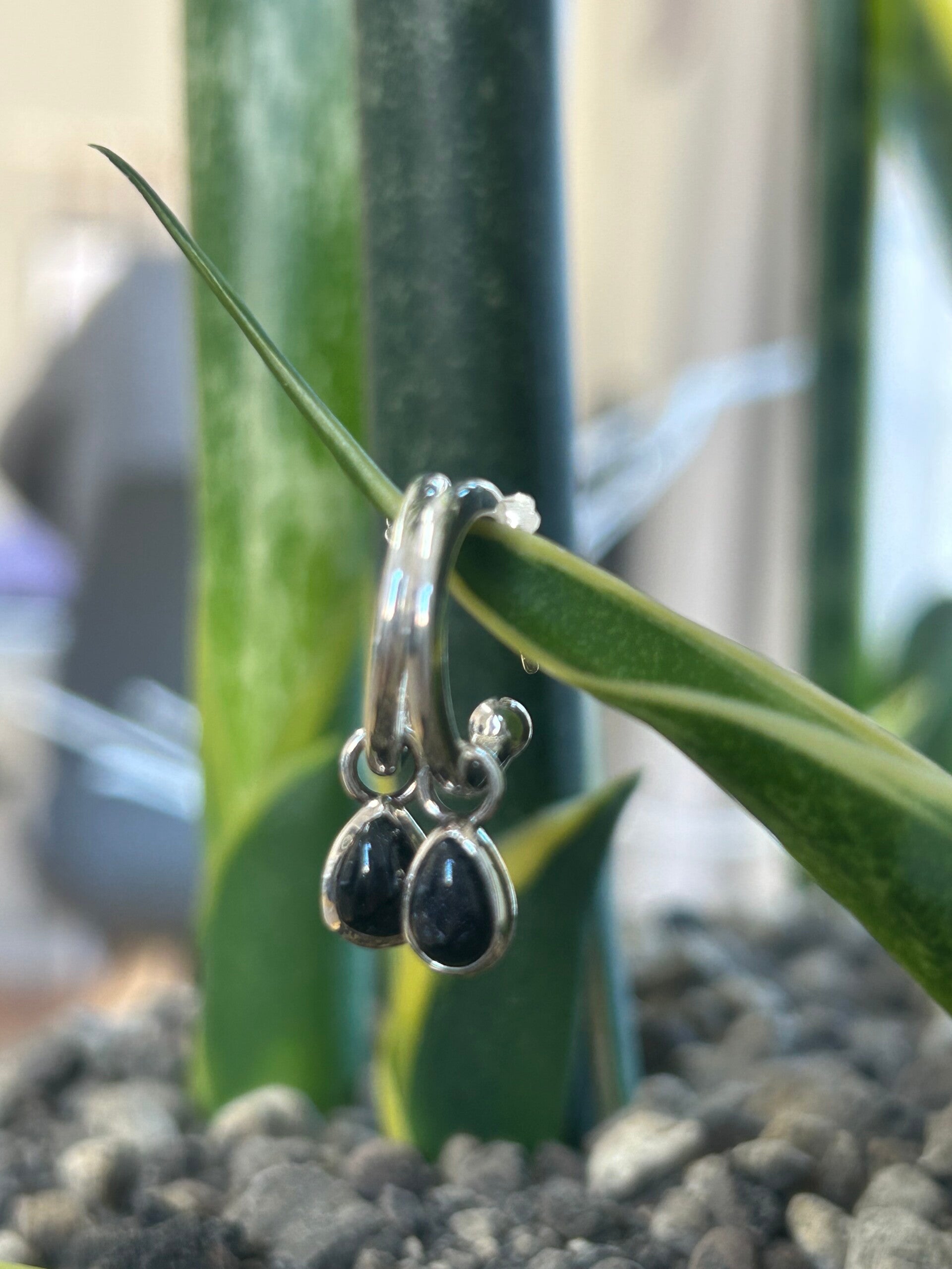 Creolen - Turmalin Schörl (O507)