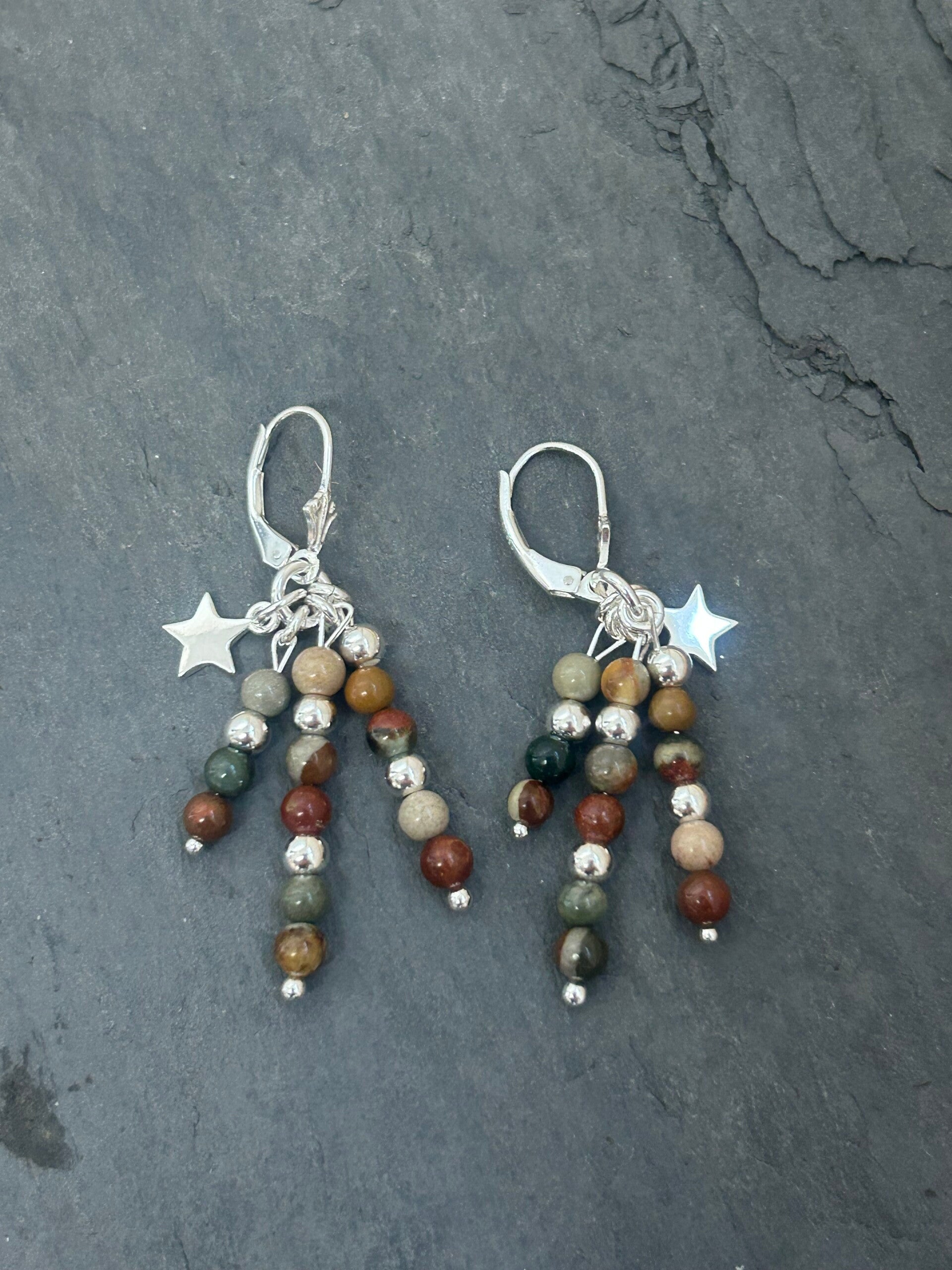 Ohrringe - Polychrom-Jaspis (O468)