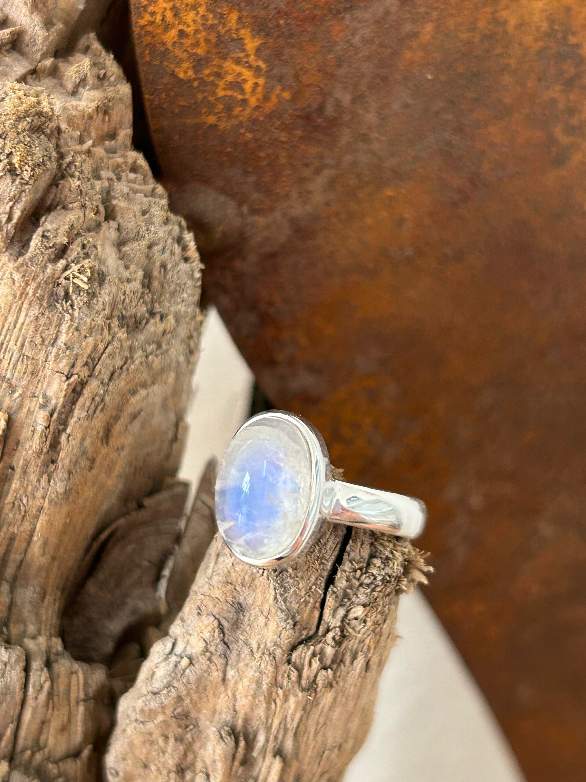 Fingerring - Mondstein Regenbogen (R035)