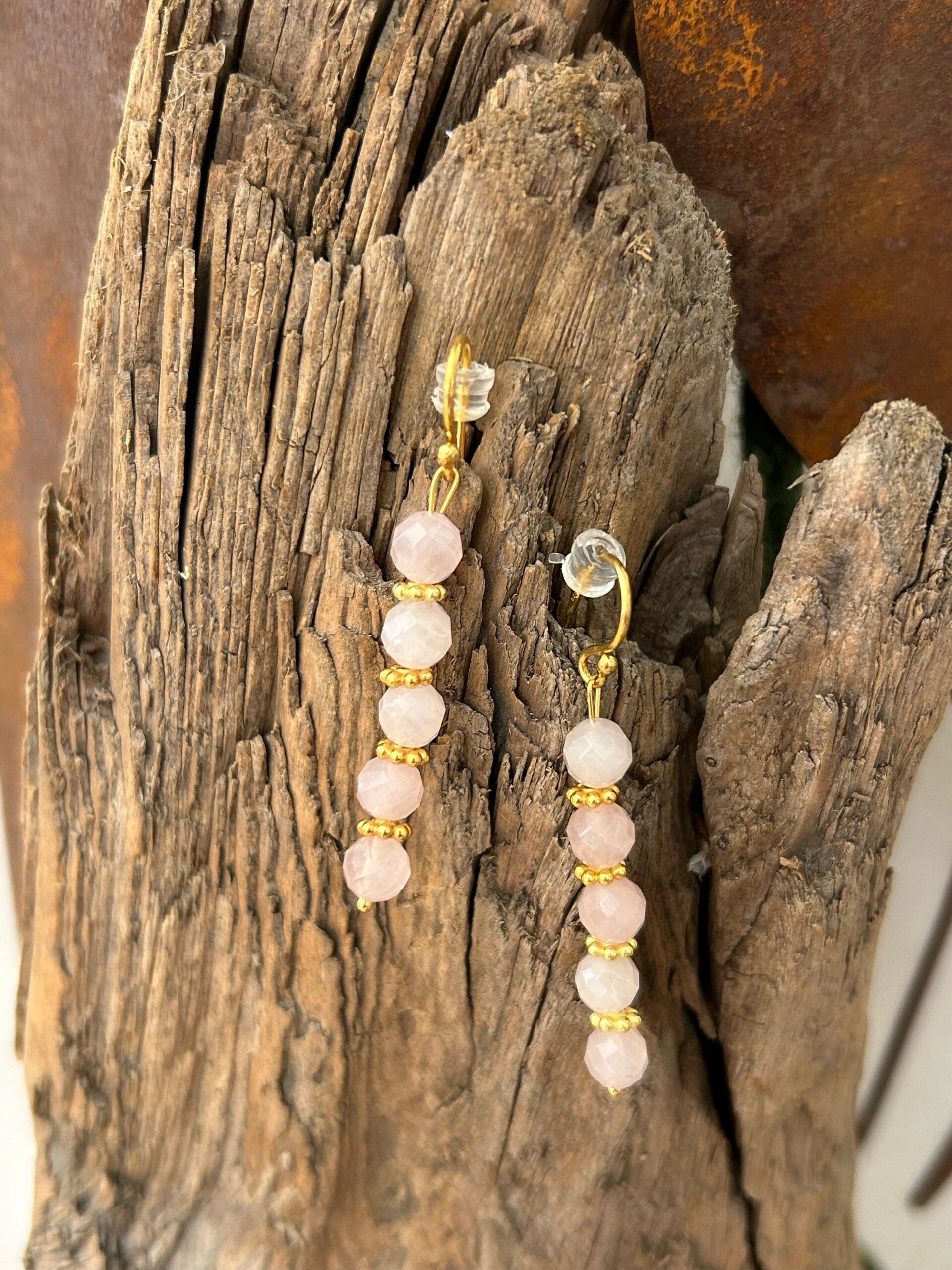 Ohrringe - Rosenquarz (O424)