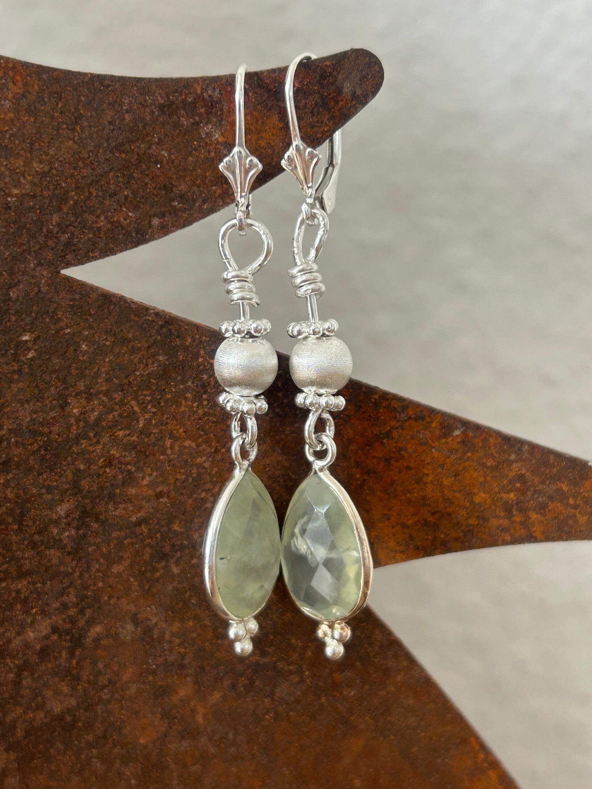 Ohrringe - Prehnit (O510)