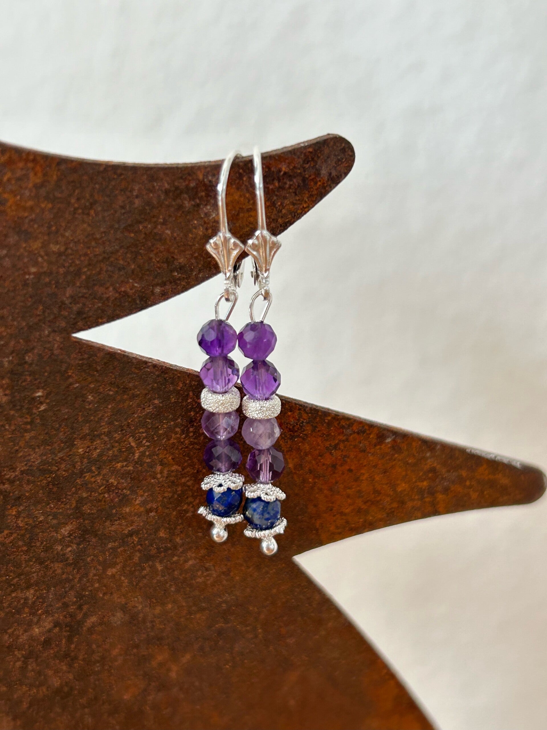 Ohrringe - Amethyst / Lapislazuli (O421)