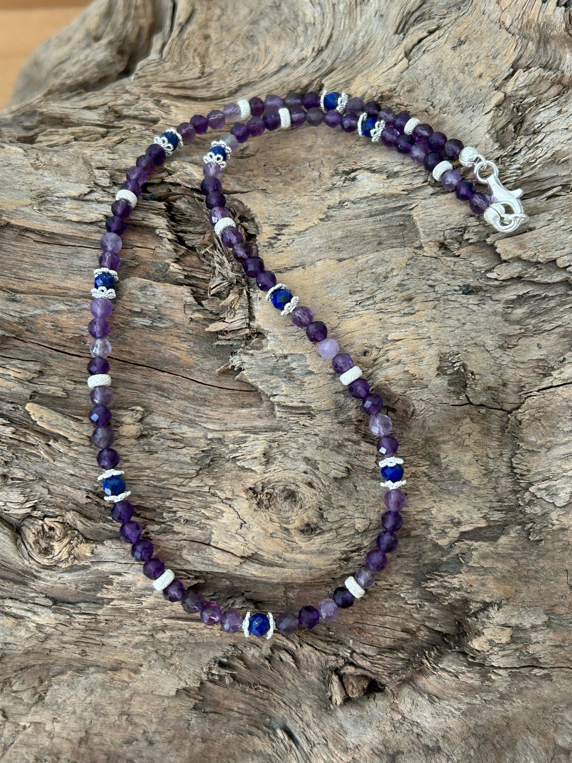 Halskette - Amethyst / Lapislazuli (H358)