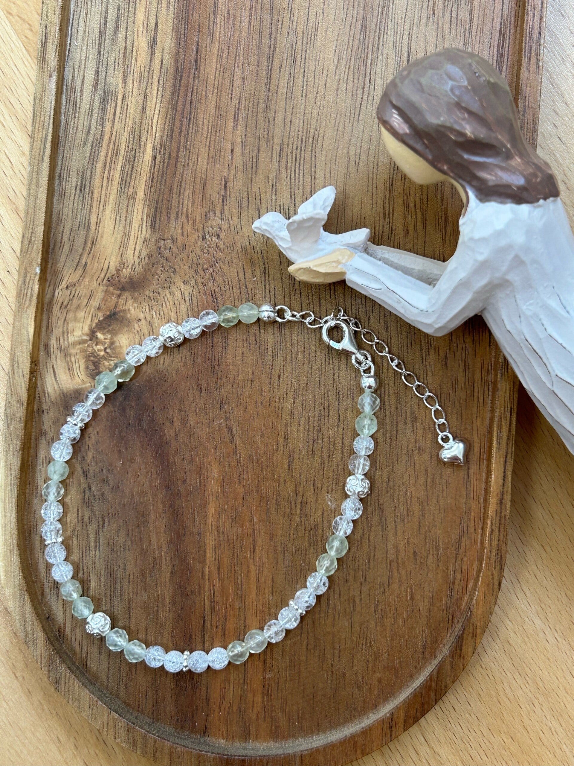 Fussketteli - Bergkristall & Prehnit (F128)