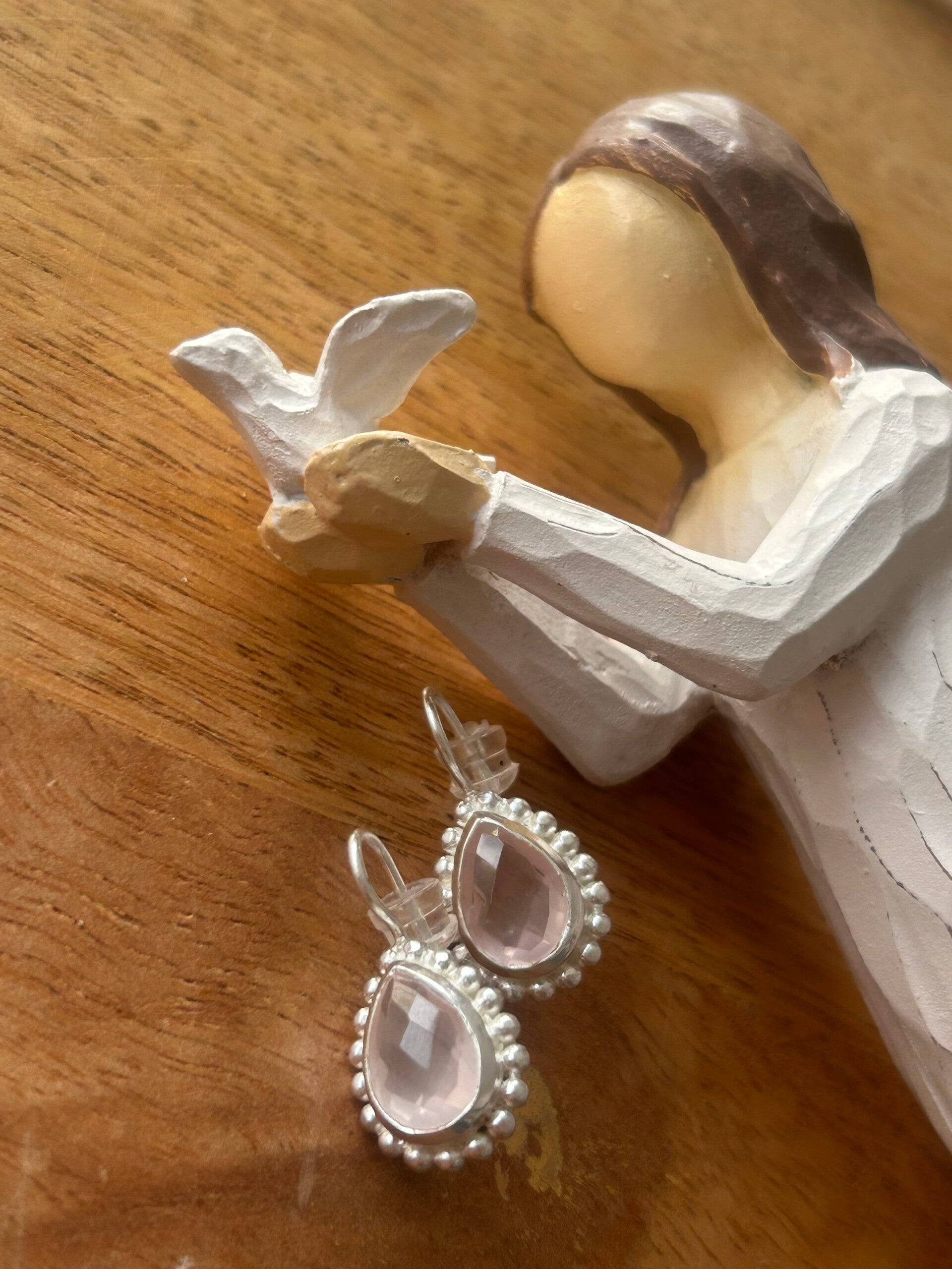 Ohrringe - Rosenquarz facettiert (O543)