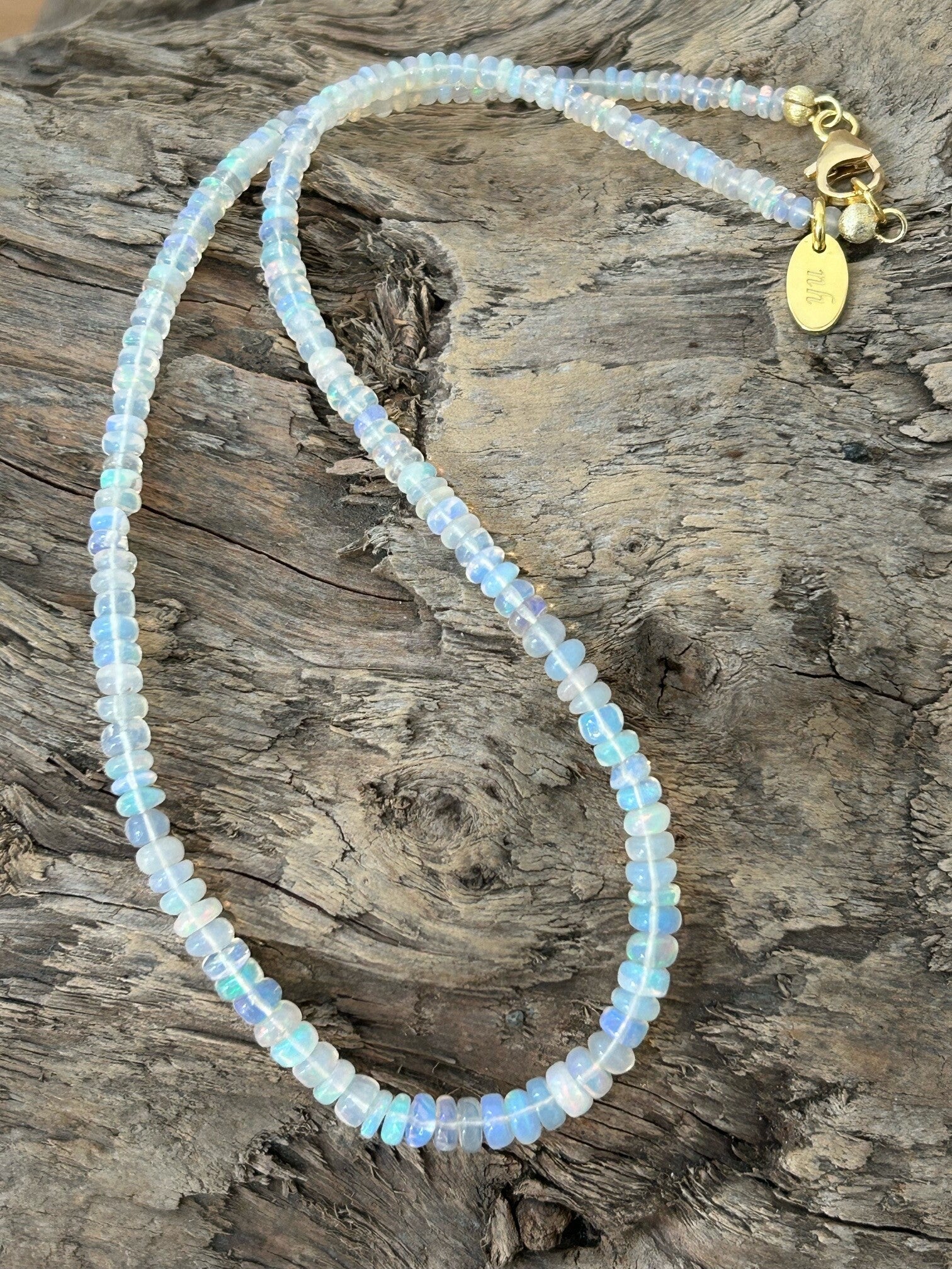 Halskette - Edelopal weiss (H326)