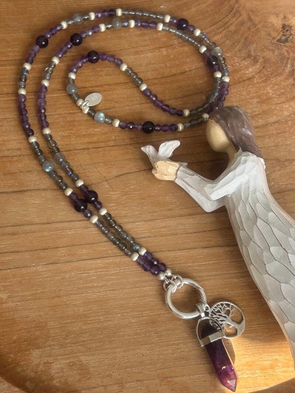 Halskette - Amethyst & Labradorit (H641)