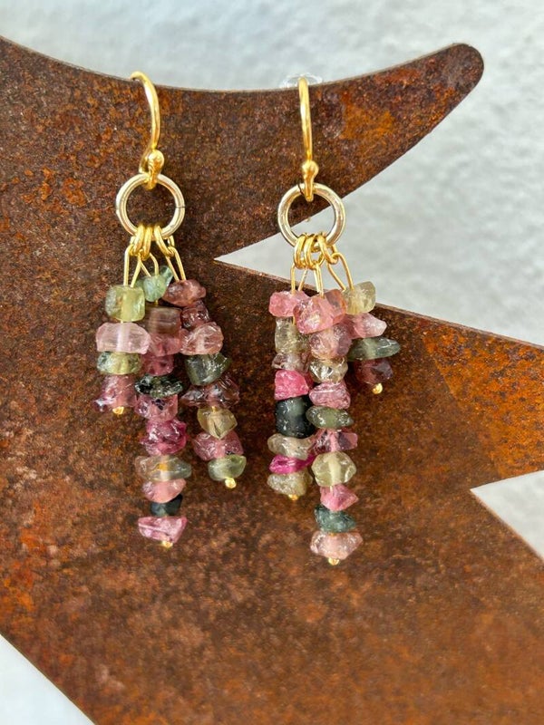 Ohrringe - Turmalin bunt (O411)