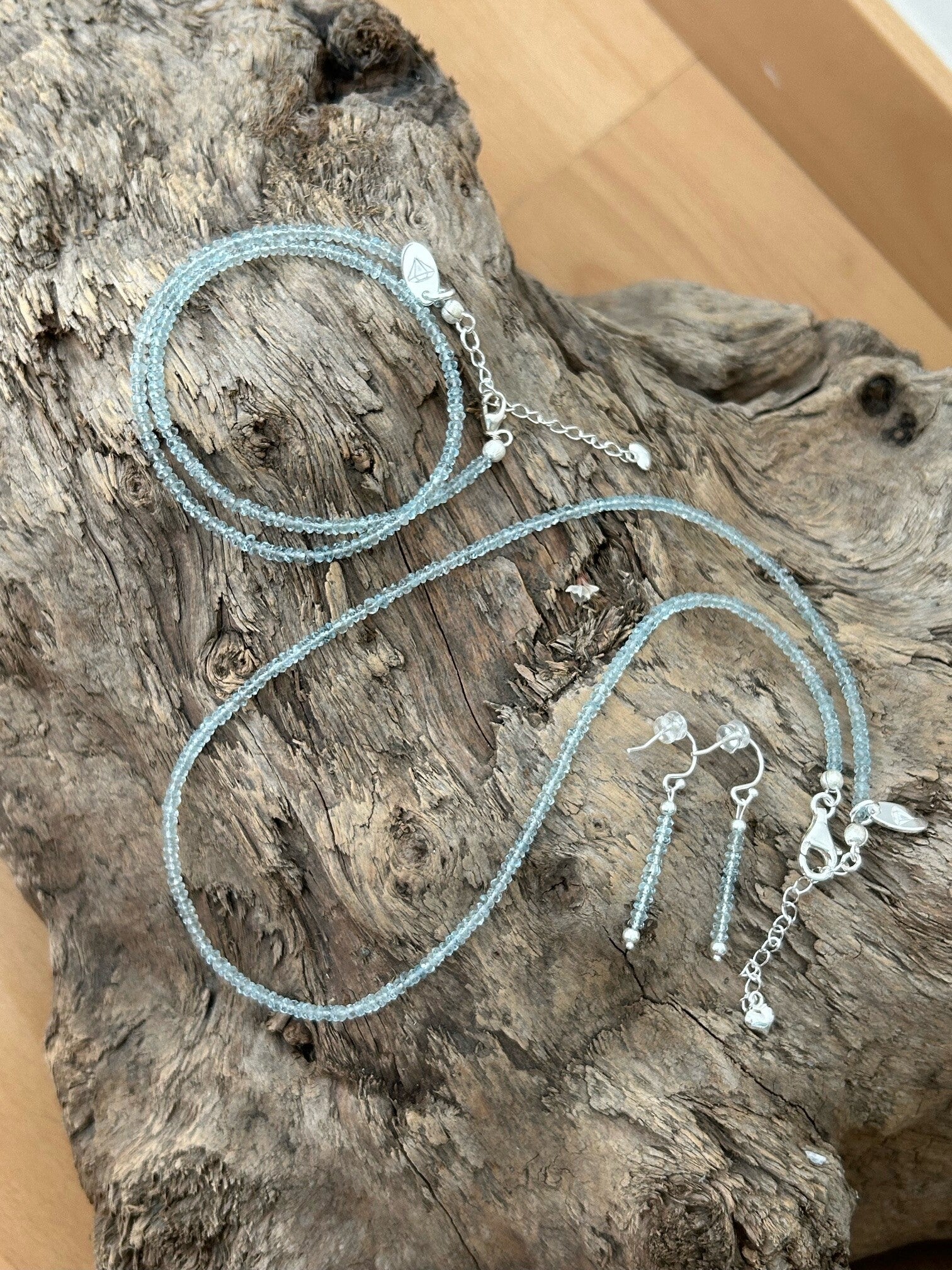 Heilstein-Schmuck - Set - Aquamarin AA-Qualität (S352) Einzelstück!