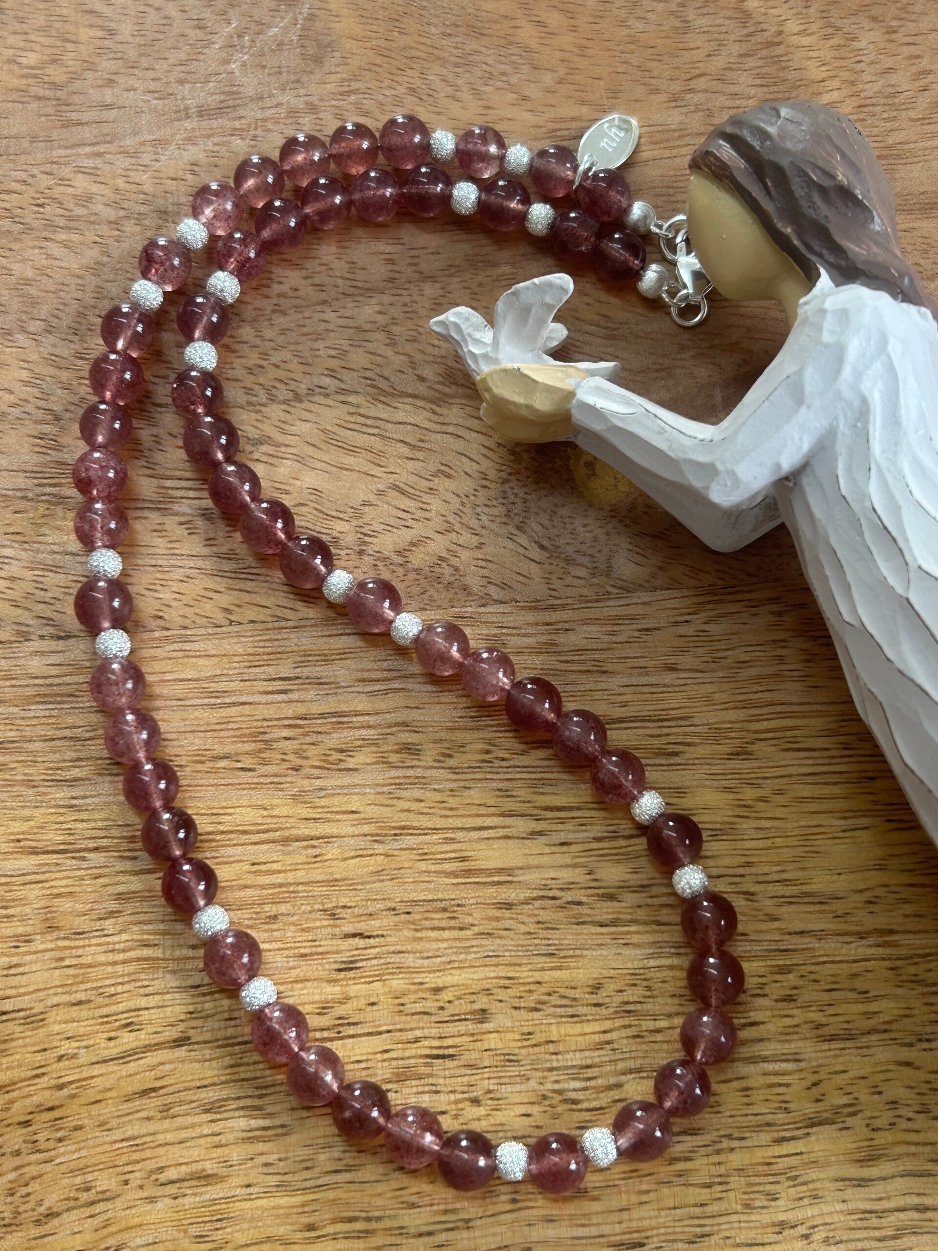 Halskette - Erdbeerquarz Tansania (H404)