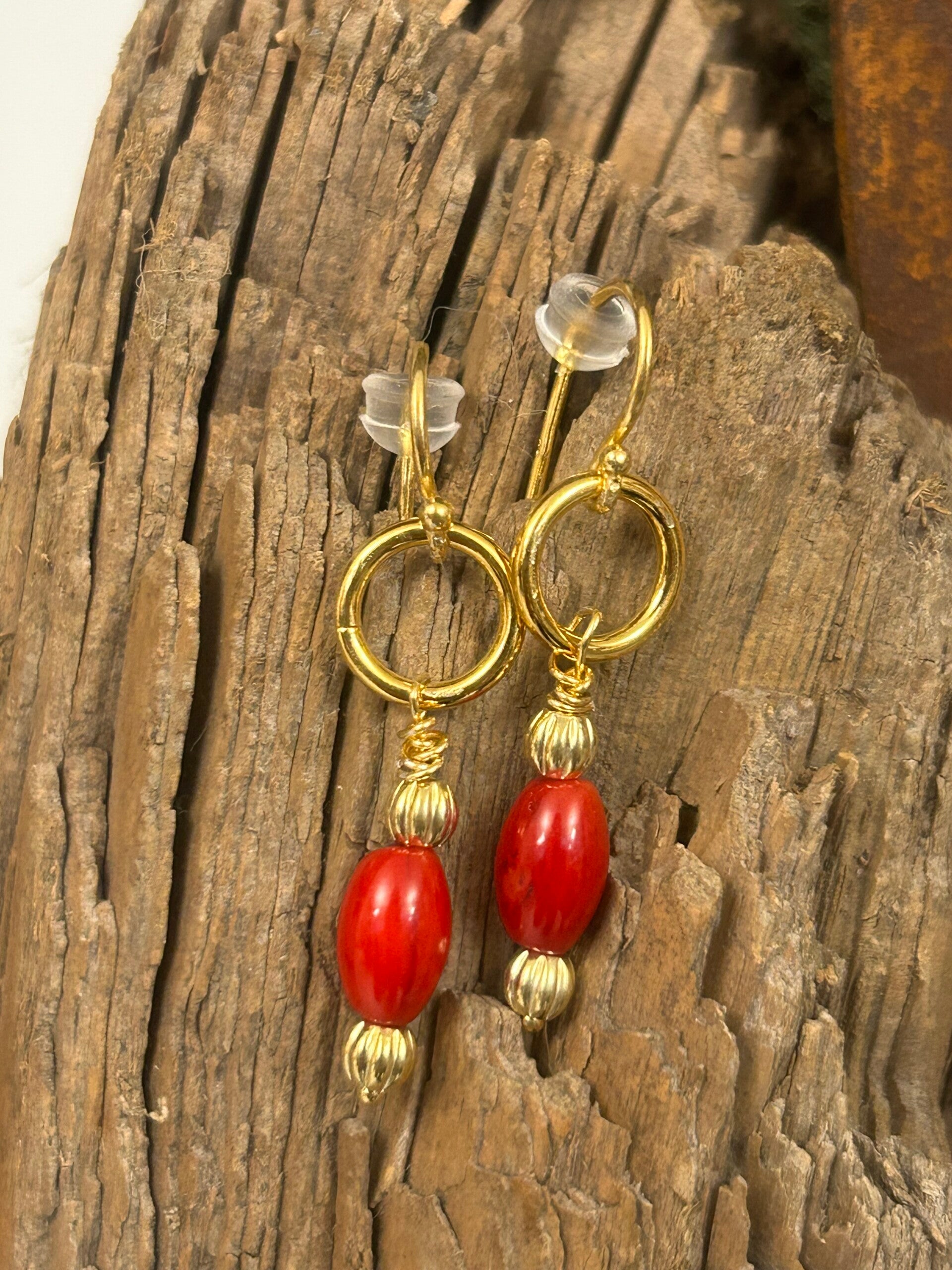 Ohrringe - Koralle (O565) - Einzelstück!