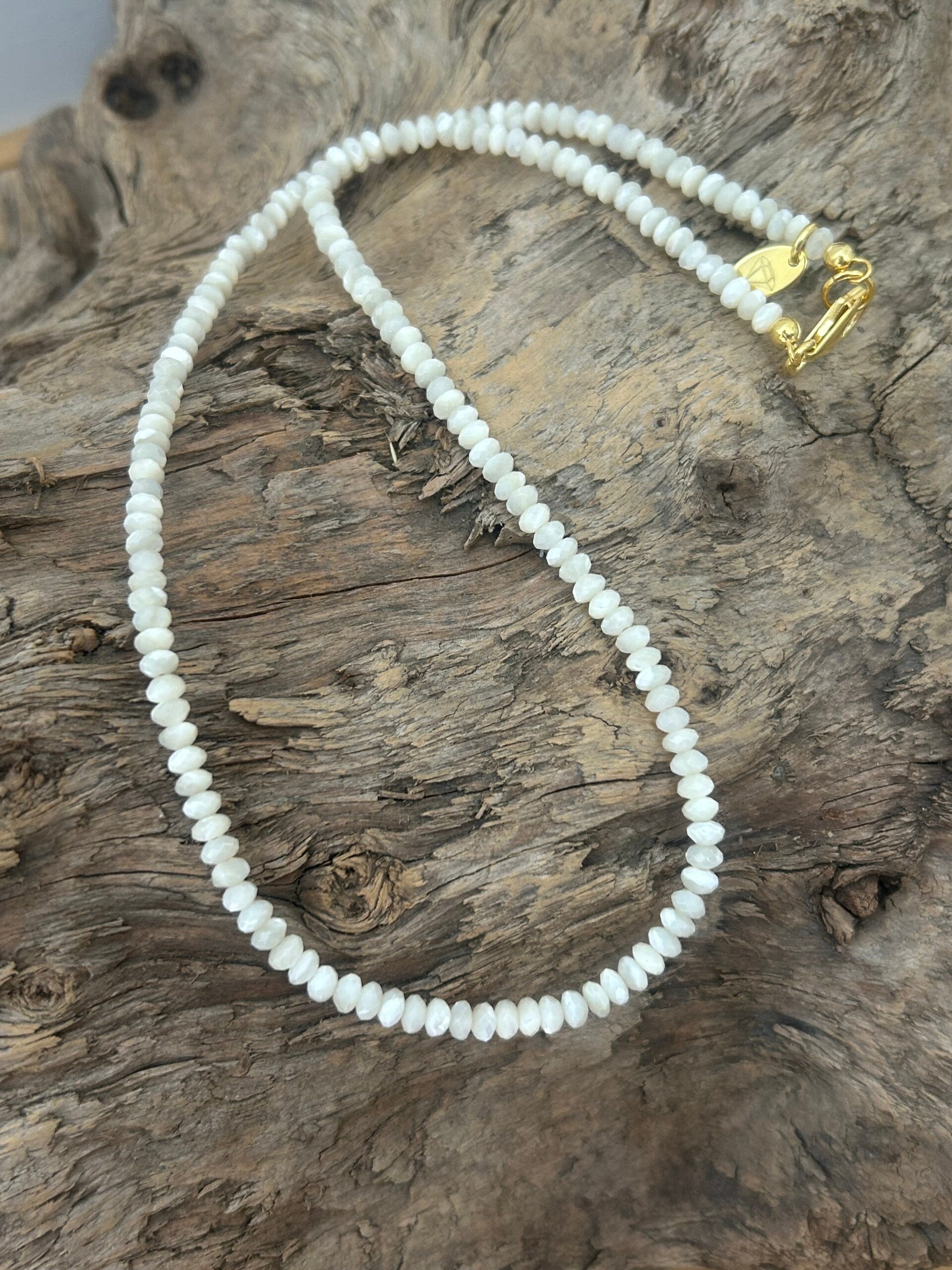 Halskette - Perlmutt weiss (H517)