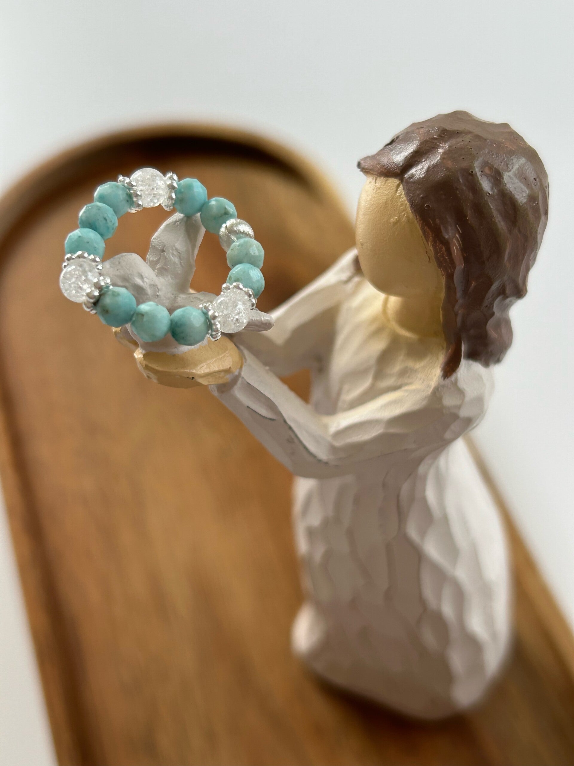 Fingerring - Larimar / Bergkristall Iris (R032)