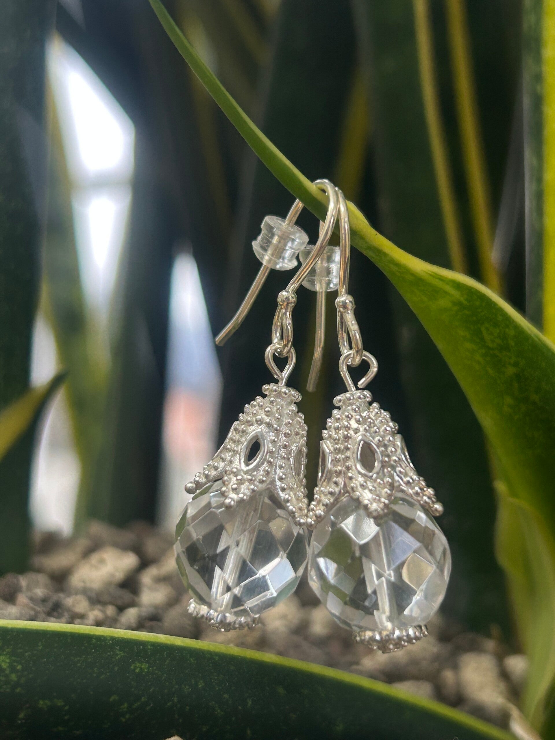 Ohrringe - Bergkristall (O492) Einzelstück!