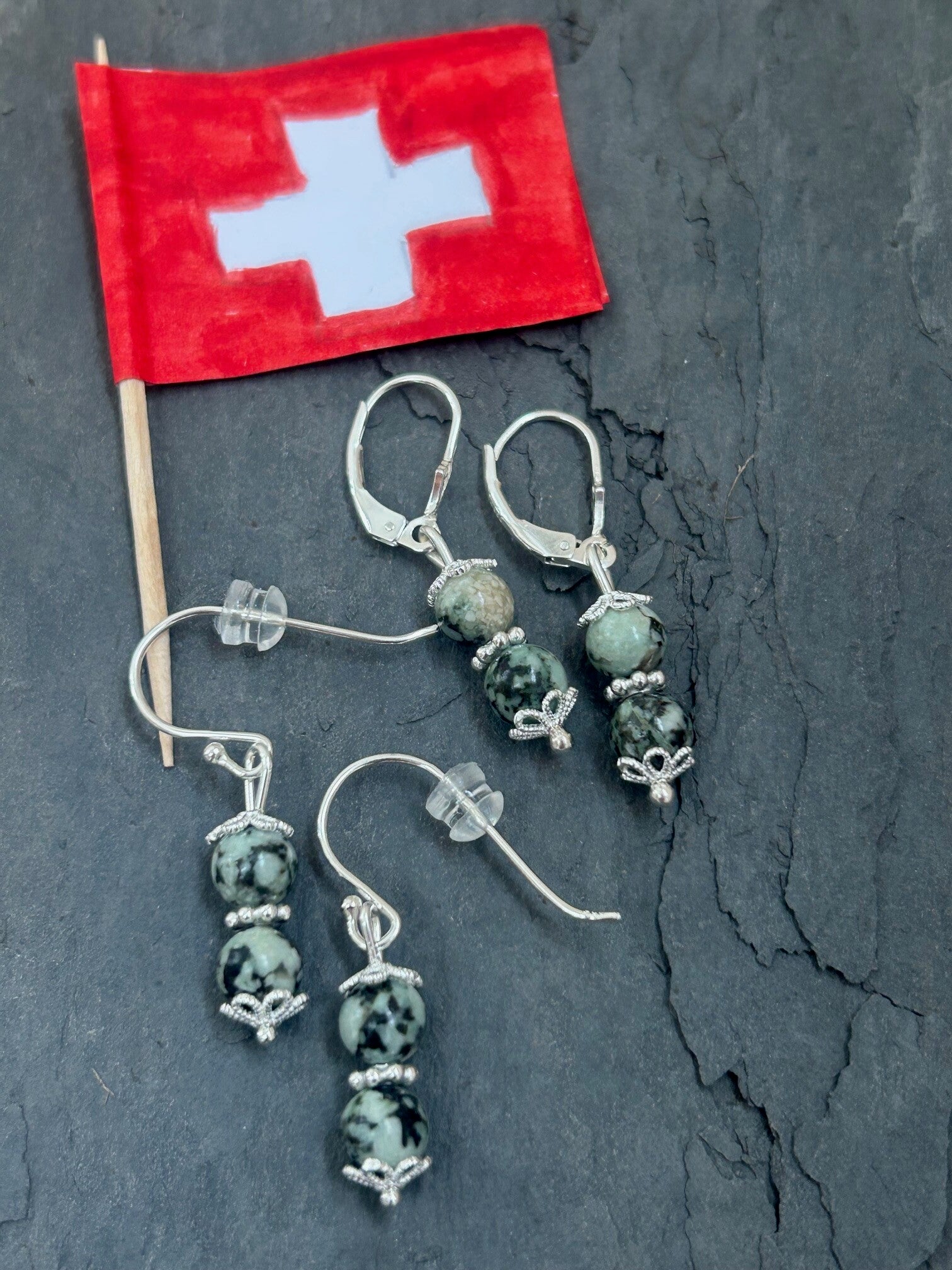 Ohrringe - Julier Granit (Schweiz) (O450)