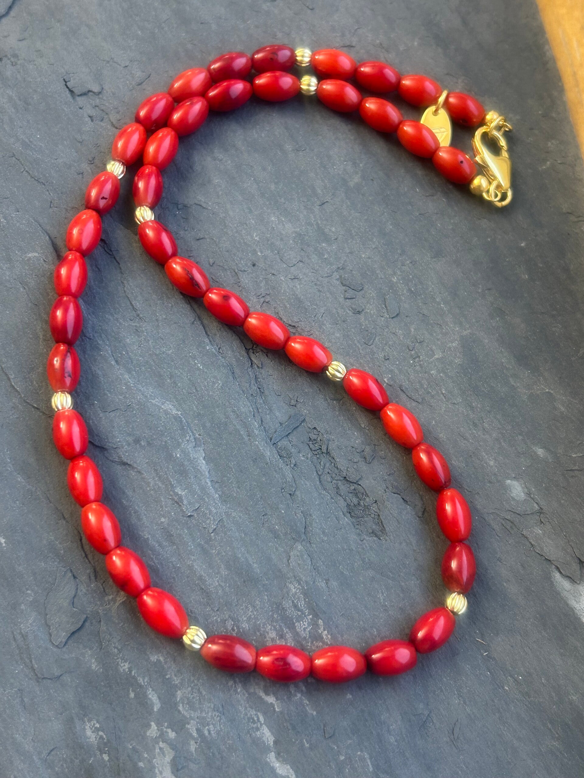 Halskette - Koralle (H578) - Einzelstück!